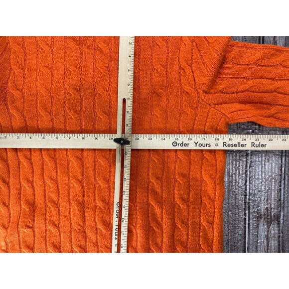 Polo Ralph Lauren 100% Cashmere Cable Sweater Size S color orange NWT mspr 498 - Picture 5 of 8